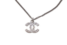 画像をギャラリービューアに読み込む, CHANEL シャネル ネックレス 10V ココマーク シルバー メタル ラインストーン チェーン 美品 中古 59681
