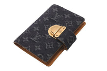画像をギャラリービューアに読み込む, LOUIS VUITTON ルイヴィトン 手帳カバー R21038 アジェンダMM ブラック モノグラムデニム 美品 中古 59682