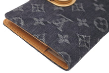 画像をギャラリービューアに読み込む, LOUIS VUITTON ルイヴィトン 手帳カバー R21038 アジェンダMM ブラック モノグラムデニム 美品 中古 59682