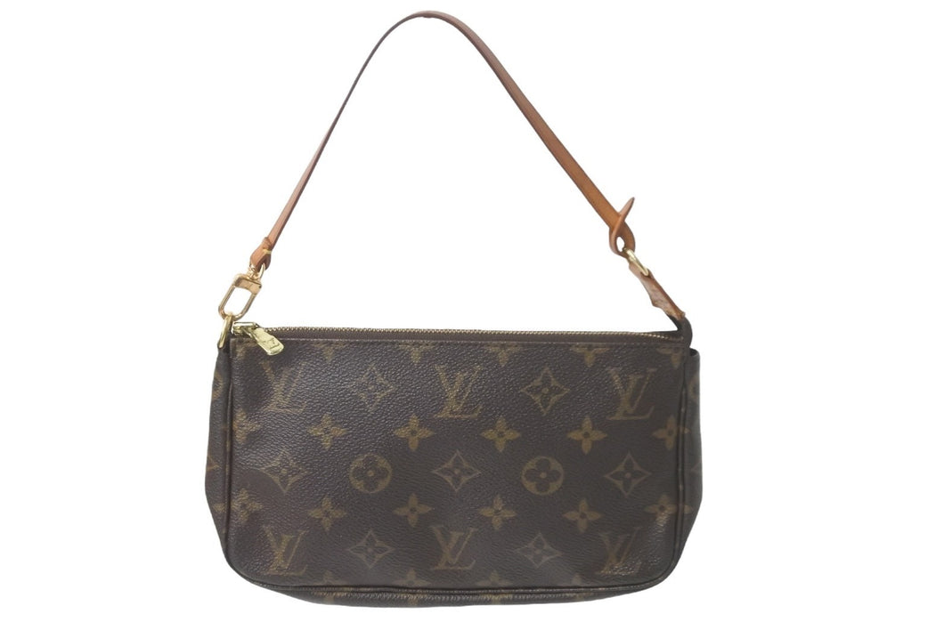 LOUIS VUITTON ルイヴィトン モノグラム ポシェット アクセサリーポーチ 旧型 M51980 ロゴ 手持ち 小物入れ 美品 中古 59714