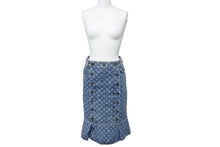 Load image into Gallery viewer, LOUIS VUITTON ルイヴィトン デニム マーメイド スカート モノグラム柄 ブルー コットン サイズ36 RW072W WLSK02CF7 美品 中古 59725