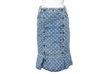 Load image into Gallery viewer, LOUIS VUITTON ルイヴィトン デニム マーメイド スカート モノグラム柄 ブルー コットン サイズ36 RW072W WLSK02CF7 美品 中古 59725