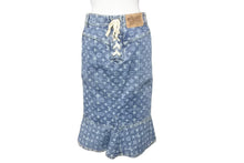 Load image into Gallery viewer, LOUIS VUITTON ルイヴィトン デニム マーメイド スカート モノグラム柄 ブルー コットン サイズ36 RW072W WLSK02CF7 美品 中古 59725