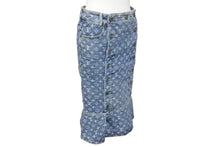 Load image into Gallery viewer, LOUIS VUITTON ルイヴィトン デニム マーメイド スカート モノグラム柄 ブルー コットン サイズ36 RW072W WLSK02CF7 美品 中古 59725