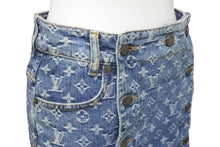 Load image into Gallery viewer, LOUIS VUITTON ルイヴィトン デニム マーメイド スカート モノグラム柄 ブルー コットン サイズ36 RW072W WLSK02CF7 美品 中古 59725
