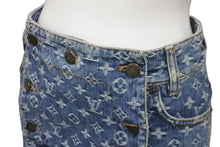 Load image into Gallery viewer, LOUIS VUITTON ルイヴィトン デニム マーメイド スカート モノグラム柄 ブルー コットン サイズ36 RW072W WLSK02CF7 美品 中古 59725
