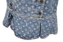 Load image into Gallery viewer, LOUIS VUITTON ルイヴィトン デニム マーメイド スカート モノグラム柄 ブルー コットン サイズ36 RW072W WLSK02CF7 美品 中古 59725