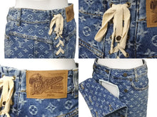 Load image into Gallery viewer, LOUIS VUITTON ルイヴィトン デニム マーメイド スカート モノグラム柄 ブルー コットン サイズ36 RW072W WLSK02CF7 美品 中古 59725