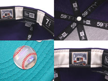 画像をギャラリービューアに読み込む, 新品未使用 NEW ERA New york Mets ニューエラ ニューヨークメッツ キャップ パープル ブルー ブルーブリム 7 1/2 中古 59748