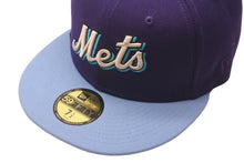 画像をギャラリービューアに読み込む, 新品未使用 NEW ERA New york Mets ニューエラ ニューヨークメッツ キャップ パープル ブルー ブルーブリム 7 1/2 中古 59748