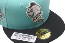 画像をギャラリービューアに読み込む, 新品未使用 NEW ERA New york Mets ニューエラ ニューヨークメッツ キャップ ミントグリーン グレーブリム 7 1/4 中古 59755