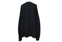 画像をギャラリービューアに読み込む, BALENCIAGA バレンシアガ 長袖Ｔシャツ 刺繍デザイン ダメージ加工 ブラック コットン サイズ4 PL32 699191 良品 中古 59769