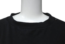 画像をギャラリービューアに読み込む, BALENCIAGA バレンシアガ 長袖Ｔシャツ 刺繍デザイン ダメージ加工 ブラック コットン サイズ4 PL32 699191 良品 中古 59769