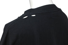 画像をギャラリービューアに読み込む, BALENCIAGA バレンシアガ 長袖Ｔシャツ 刺繍デザイン ダメージ加工 ブラック コットン サイズ4 PL32 699191 良品 中古 59769