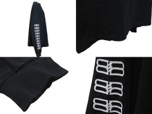 画像をギャラリービューアに読み込む, BALENCIAGA バレンシアガ 長袖Ｔシャツ 刺繍デザイン ダメージ加工 ブラック コットン サイズ4 PL32 699191 良品 中古 59769