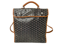Load image into Gallery viewer, GOYARD ゴヤール バックパック サン レジェ ヘリンボーン柄 ブラック ブラウン 良品 中古 59779