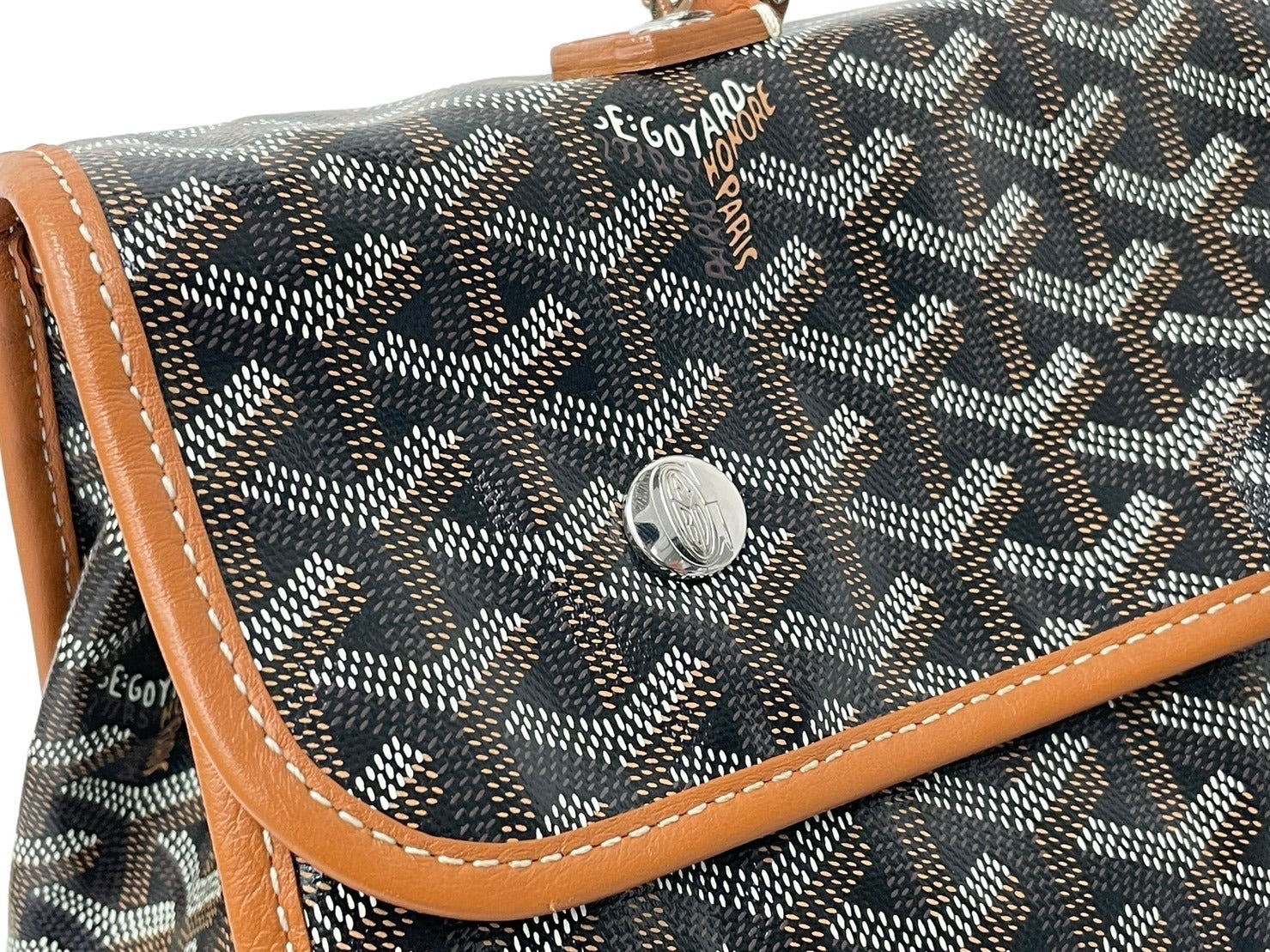 GOYARD ゴヤール バックパック サン レジェ ヘリンボーン柄 ブラック ブラウン 良品 中古 59779 – Casanova Vintage