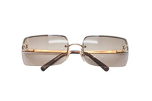 画像をギャラリービューアに読み込む, CHANEL シャネル サングラス ココマーク 4104-B ラインストーン グラデーションレンズ 62□15 ブラウン ゴールド 美品 中古 59783