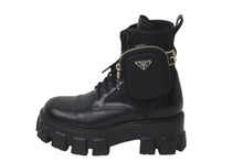 Load image into Gallery viewer, PRADA プラダ モノリス ブーツ ブラック ポーチ付き Re-Nylon レザー 1T255M_3LJS_F0002_F_B055 サイズ37 美品 中古 59808