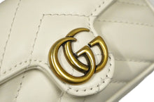 画像をギャラリービューアに読み込む, GUCCI グッチ GGマーモント ミニミニバッグ チェーン ポーチ ホワイト レザー 575161 ゴールド金具 美品 中古 59846