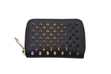 Load image into Gallery viewer, Christian Louboutin クリスチャンルブタン コインケース カーフスキン ブラック グラデーションスタッズ 美品 中古 59847