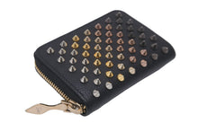Load image into Gallery viewer, Christian Louboutin クリスチャンルブタン コインケース カーフスキン ブラック グラデーションスタッズ 美品 中古 59847