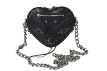 画像をギャラリービューアに読み込む, 極美品 BALENCIAGA バレンシアガ ショルダーバッグ ルカゴール ハートミニ 722781 チェーンショルダー シルバー金具 中古 59850