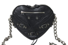 画像をギャラリービューアに読み込む, 極美品 BALENCIAGA バレンシアガ ショルダーバッグ ルカゴール ハートミニ 722781 チェーンショルダー シルバー金具 中古 59850