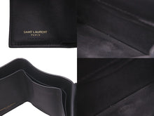 画像をギャラリービューアに読み込む, SAINT LAURENT サンローラン ドット柄 三つ折り財布 ブラック ホワイト 水玉 ウォレット 小物 ロゴ 良品 中古 59853