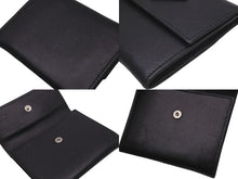 Load image into Gallery viewer, PRADA プラダ 二つ折りコインケース トライアングルロゴ サフィアーノレザー ブラック シルバー金具 良好 中古 59869