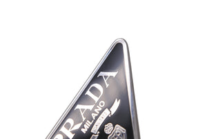 PRADA プラダ ヘアアクセサリー ヘアピン 2個セット トライアングル ブラック GP 1IF051 シルバー金具 美品 中古 59884