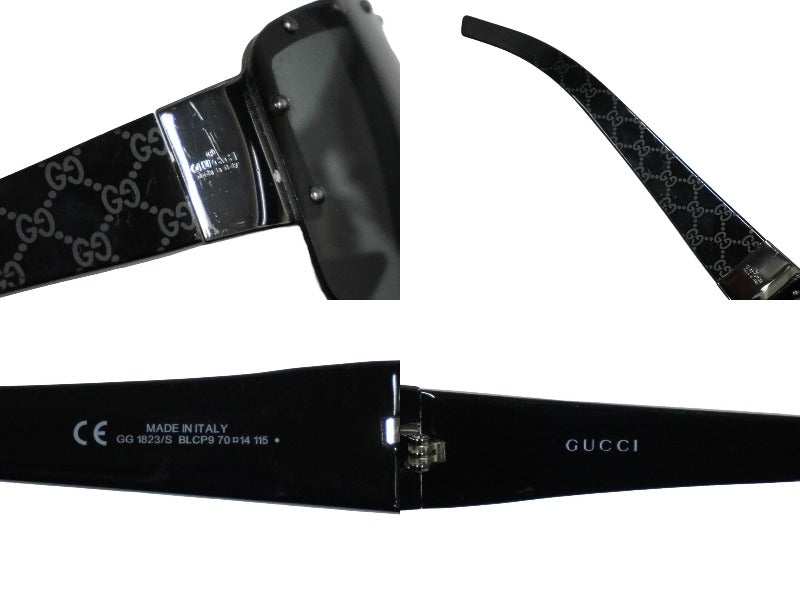 GUCCI グッチ サングラス GGロゴ サイズ70◻︎14 115 ブラック スタッズ プラスチック GG 1823/S BLCP9 美品 中古  59898 – Casanova Vintage