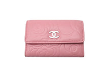 画像をギャラリービューアに読み込む, CHANEL シャネル 名刺入れ コインケース カメリア 16番台 ココマーク ピンク シルバー金具 美品 中古 59900