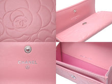 画像をギャラリービューアに読み込む, CHANEL シャネル 名刺入れ コインケース カメリア 16番台 ココマーク ピンク シルバー金具 美品 中古 59900