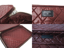 画像をギャラリービューアに読み込む, 極美品 CHANEL シャネル ココマーク ナイロンキルティング PCケース 17番台 ブラック ワインレッド 中古 59904