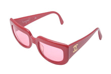 画像をギャラリービューアに読み込む, CHANEL シャネル サングラス ヴィンテージクラシック 05979 91764 プラスチック レッド ピンク ゴールド金具 美品 中古 59908