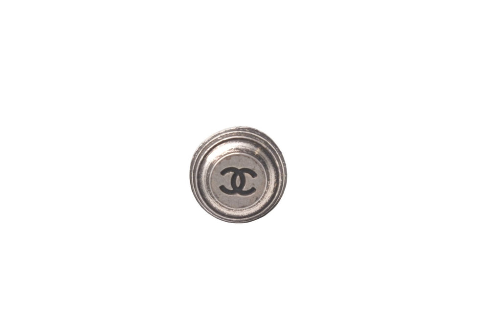 CHANEL Earrings Coco Mark 99P Round Vintage Silver Hardware Good Used 59918