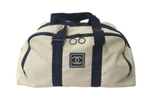 画像をギャラリービューアに読み込む, CHANEL シャネル スポーツライン ボストンバッグ 7番台 ベージュ ブラック ココマーク ナイロン 旅行バッグ ロゴ 中古 59935