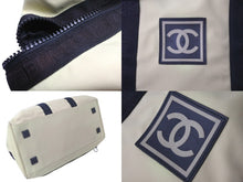 画像をギャラリービューアに読み込む, CHANEL シャネル スポーツライン ボストンバッグ 7番台 ベージュ ブラック ココマーク ナイロン 旅行バッグ ロゴ 中古 59935