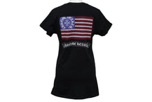 画像をギャラリービューアに読み込む, 極美品 CHROME HEARTS クロムハーツ アメリカン フラッグ Vネック 半袖Ｔシャツ ブラック 星条旗 プリント ロゴ サイズS 中古 59936