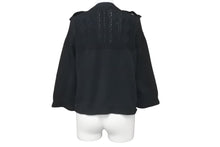 画像をギャラリービューアに読み込む, 極美品 CHANEL シャネル ニット セーター カーディガン P53667K06997 ココボタン コットン ブラック シルバー 34 中古 59939