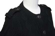 画像をギャラリービューアに読み込む, 極美品 CHANEL シャネル ニット セーター カーディガン P53667K06997 ココボタン コットン ブラック シルバー 34 中古 59939
