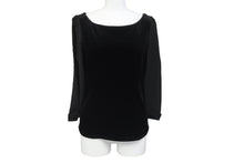 Load image into Gallery viewer, FOXEY NEW YORK フォクシー ニューヨーク ベロア ノワール 長袖Ｔシャツ サイズ40 ブラック 36304-VSTFG202V 美品 中古 59940