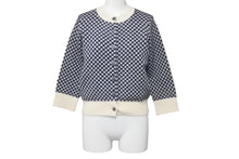 画像をギャラリービューアに読み込む, 極美品 CHANEL シャネル カシミヤ カーディガン ホワイト ネイビー 総柄 ココマーク P47951K06141 サイズ36 中古 59960