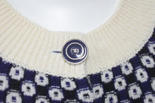 画像をギャラリービューアに読み込む, 極美品 CHANEL シャネル カシミヤ カーディガン ホワイト ネイビー 総柄 ココマーク P47951K06141 サイズ36 中古 59960