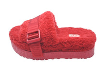画像をギャラリービューアに読み込む, UGG FLUFFITA アグ フラッフィータ サンダル ミュール レッド ウール カーリーシープスキン S/N 1113475 美品 中古 59971