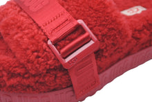 画像をギャラリービューアに読み込む, UGG FLUFFITA アグ フラッフィータ サンダル ミュール レッド ウール カーリーシープスキン S/N 1113475 美品 中古 59971