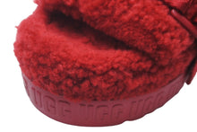 画像をギャラリービューアに読み込む, UGG FLUFFITA アグ フラッフィータ サンダル ミュール レッド ウール カーリーシープスキン S/N 1113475 美品 中古 59971