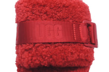 画像をギャラリービューアに読み込む, UGG FLUFFITA アグ フラッフィータ サンダル ミュール レッド ウール カーリーシープスキン S/N 1113475 美品 中古 59971