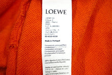 Load image into Gallery viewer, LOEWE ロエベ クロップドパーカー アナグラム サイズXS オレンジ コットン レザー ウール S359Y22X18 美品 中古 59991